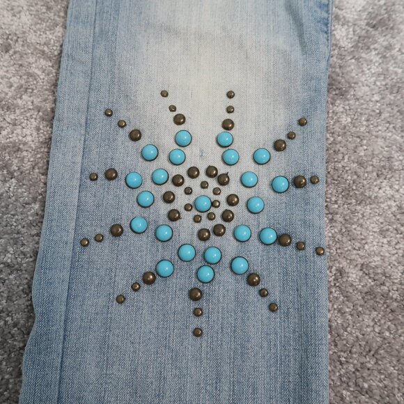 Vanilla Jeans With Turquoise Stones Size 11 - Picture 5 of 14